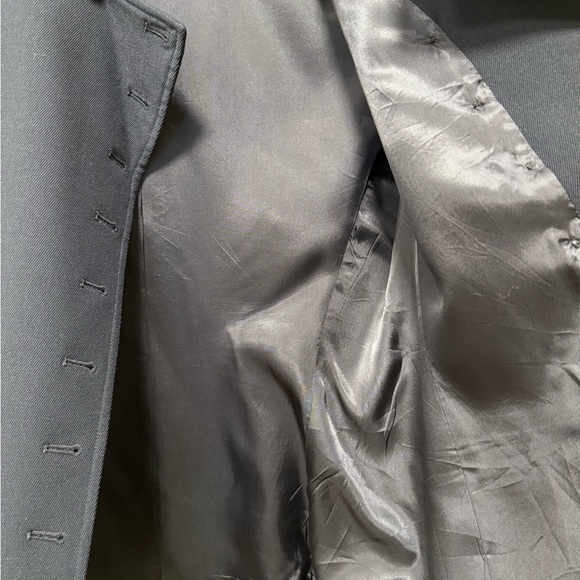 Vintage Lauren Ralph Lauren Asymmetrical Gold Button Wool Blazer Navy | 12 RARE - Picture 8 of 9